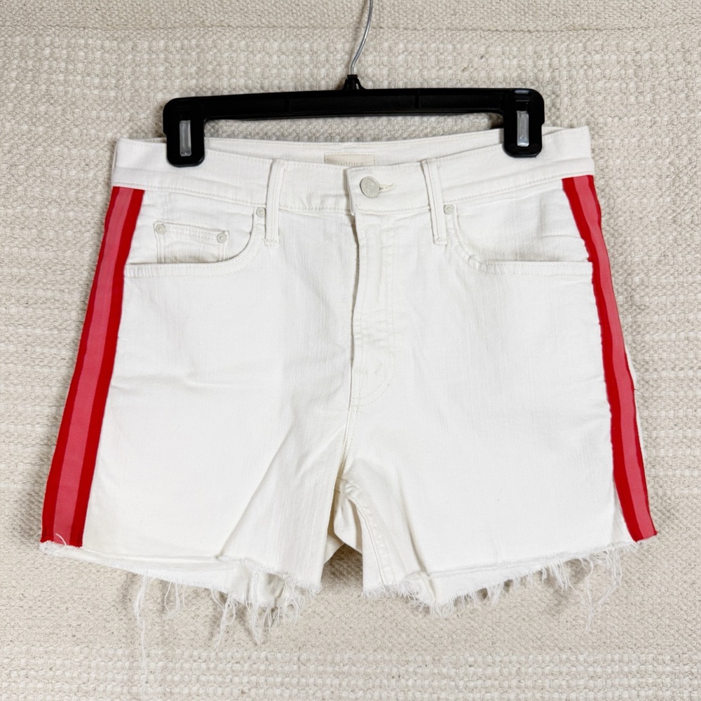 MOTHER Whipping the Cream Pink Racer the Sinner Short Fray shorts SIZE 27